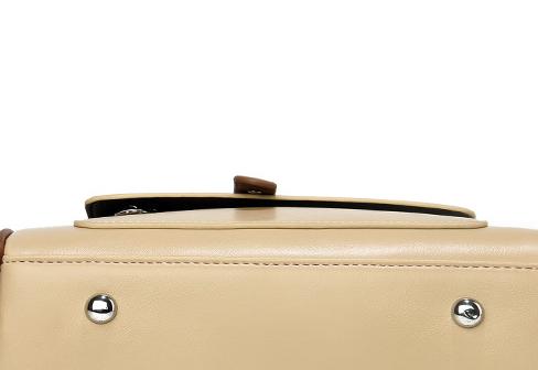 Colorblock Bowling Bag With Wide Strap - Khaki - 3