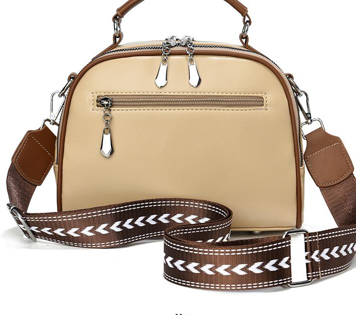 Colorblock Bowling Bag With Wide Strap - Khaki - 4