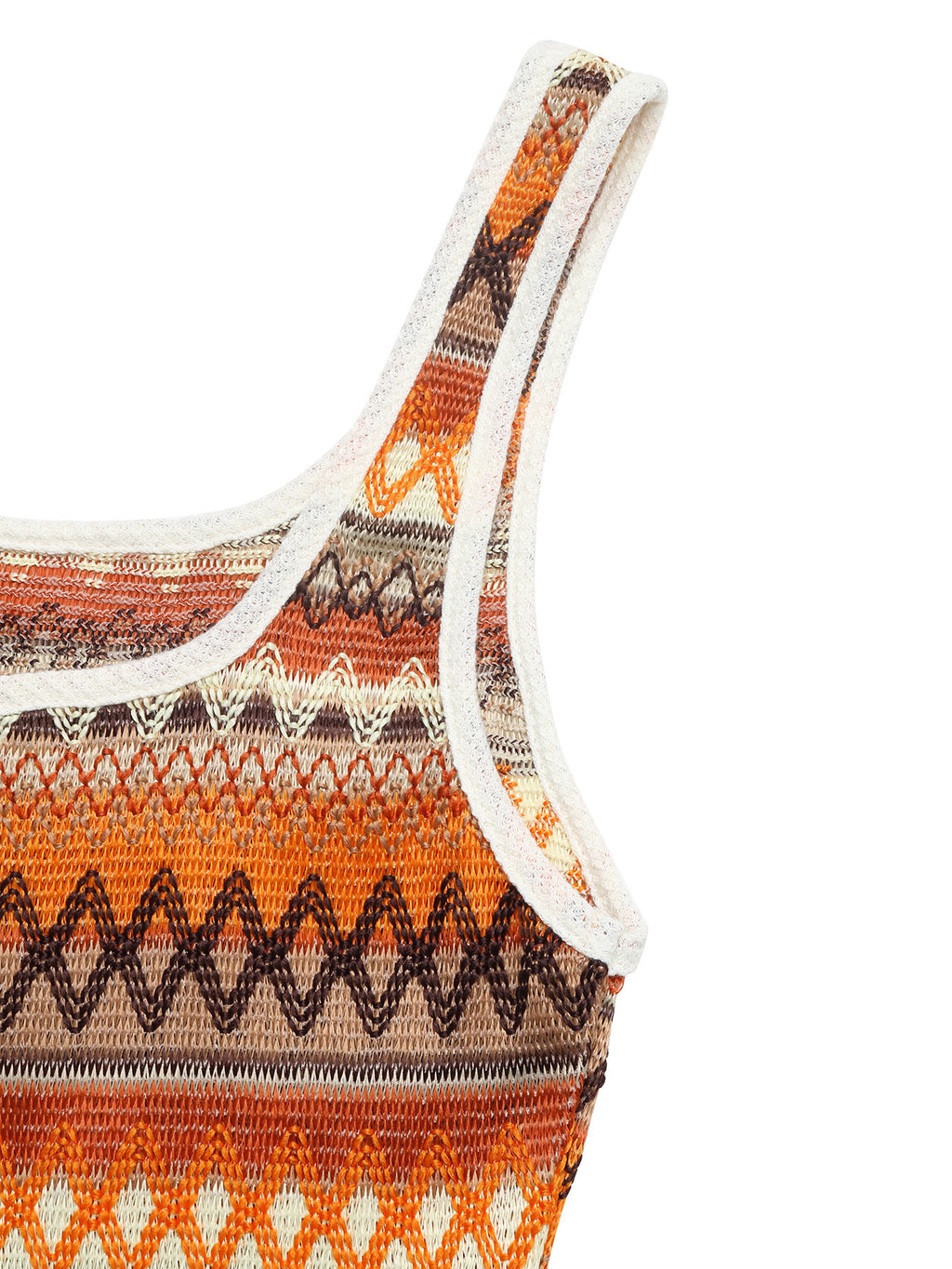 Geometric Knit Bodice Romper Shorts - view 7