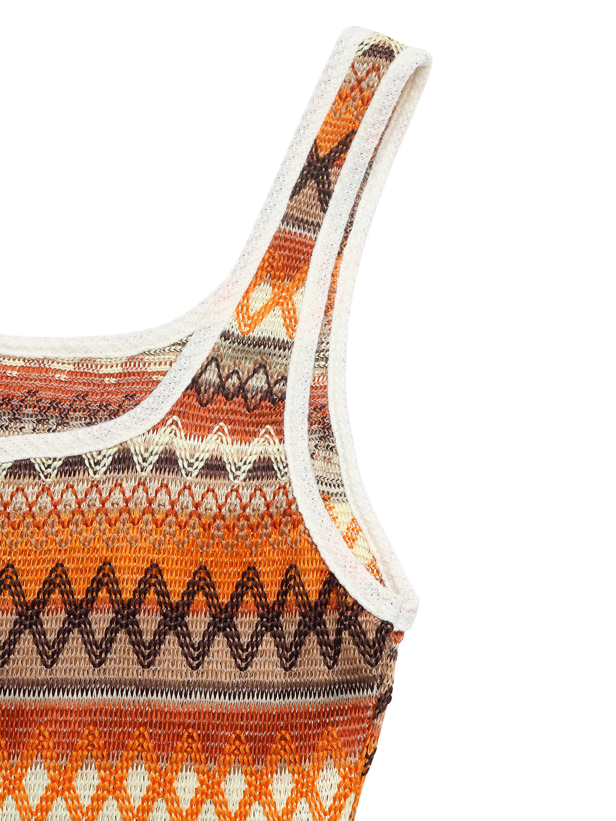 Geometric Knit Bodice Romper Shorts - view 7