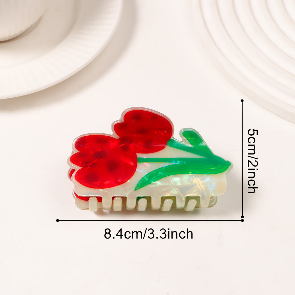 Tulip Flower Hair Claw Clip for Thick Hair - Color_01