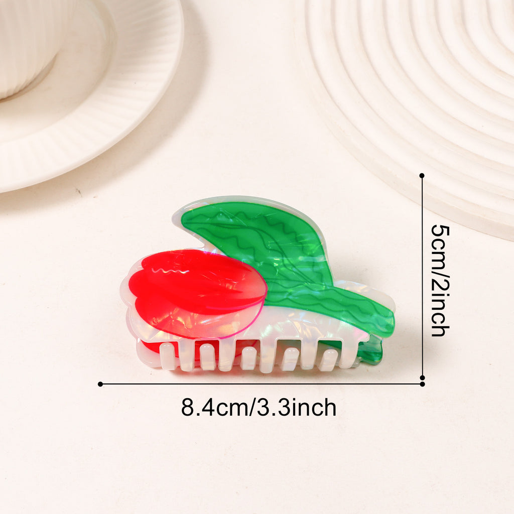 Tulip Flower Hair Claw Clip for Thick Hair - Color_03