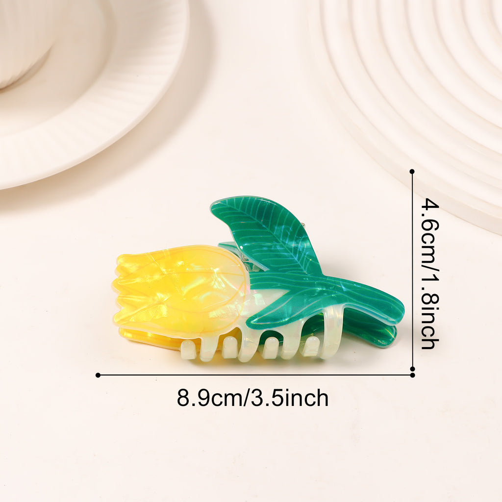 Tulip Flower Hair Claw Clip for Thick Hair - Color_04