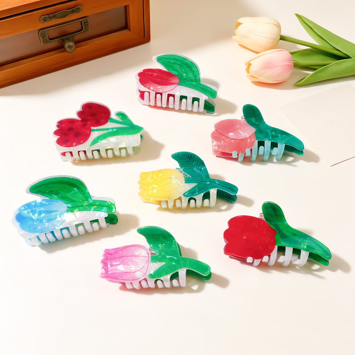 Tulip Flower Hair Claw Clip for Thick Hair - view 1