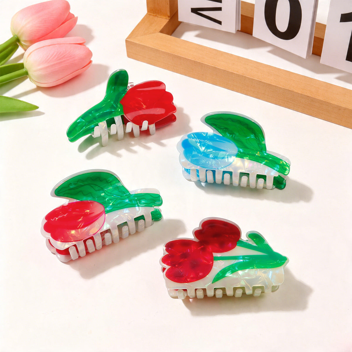 Tulip Flower Hair Claw Clip for Thick Hair - view 2