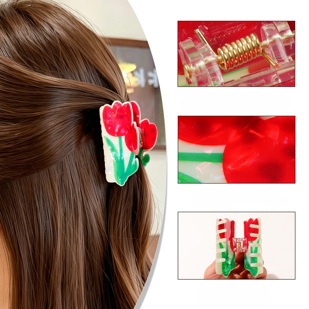 Tulip Flower Hair Claw Clip for Thick Hair - view 3