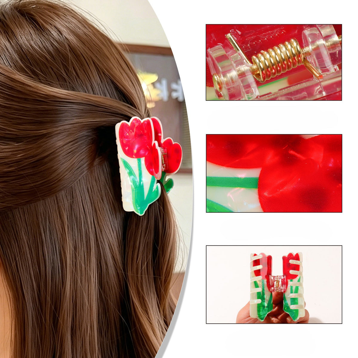 Tulip Flower Hair Claw Clip for Thick Hair - view 3