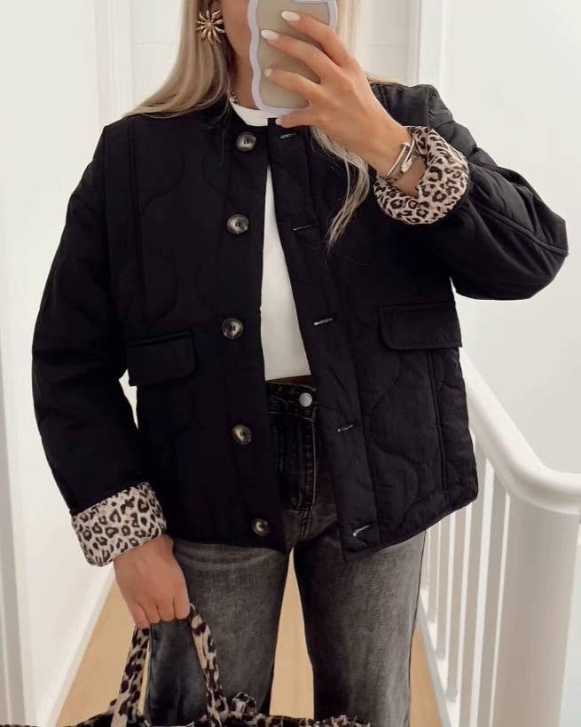 Onion Quilted Button Front Puffer Jacket