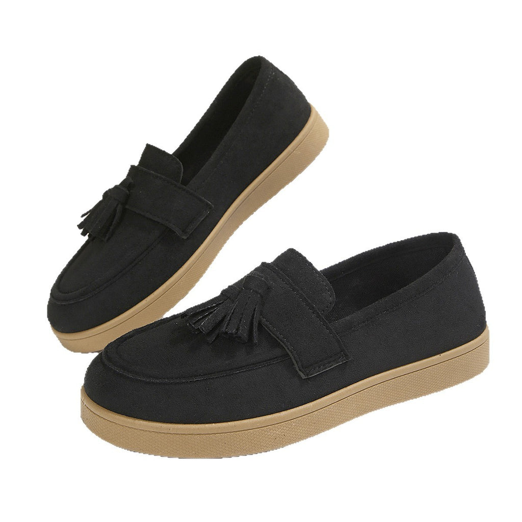 Faux Suede Tassel Slip-On Loafers