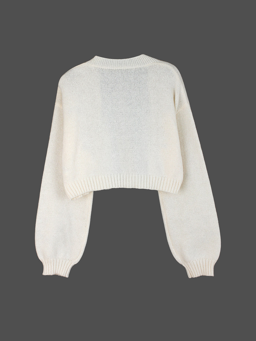 Cropped Cardigan With Gingerbread Appliques - Apricot - 2