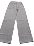 Wide Leg Lounge Trousers With Patch Pockets - Grey