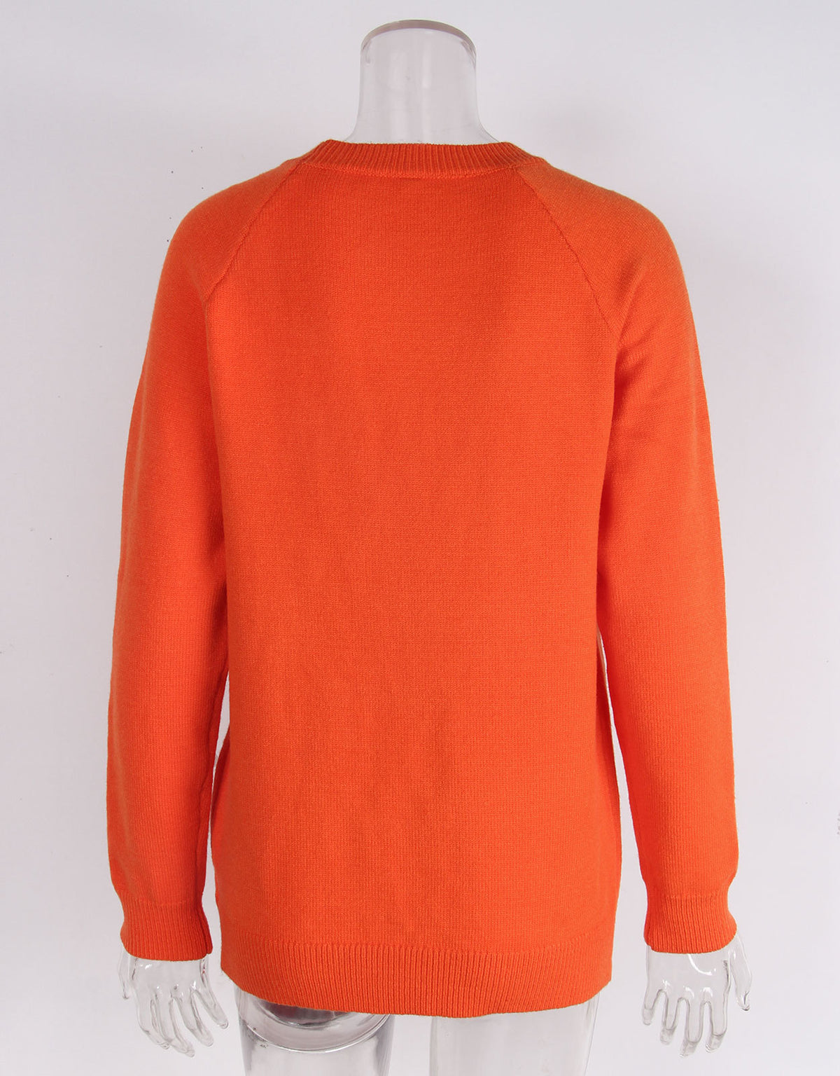 Grinning Pumpkin Face Halloween Knit Sweater - Orange - 2