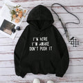 Statement Slogan Print Pullover Hoodie - Black