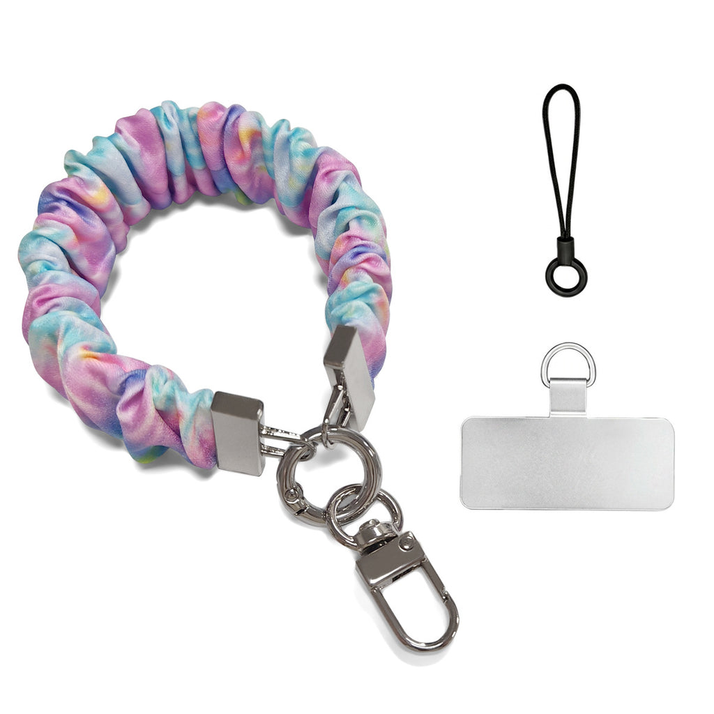 Scrunchie Wristlet Phone Lanyard With Clasp - Colorful_S