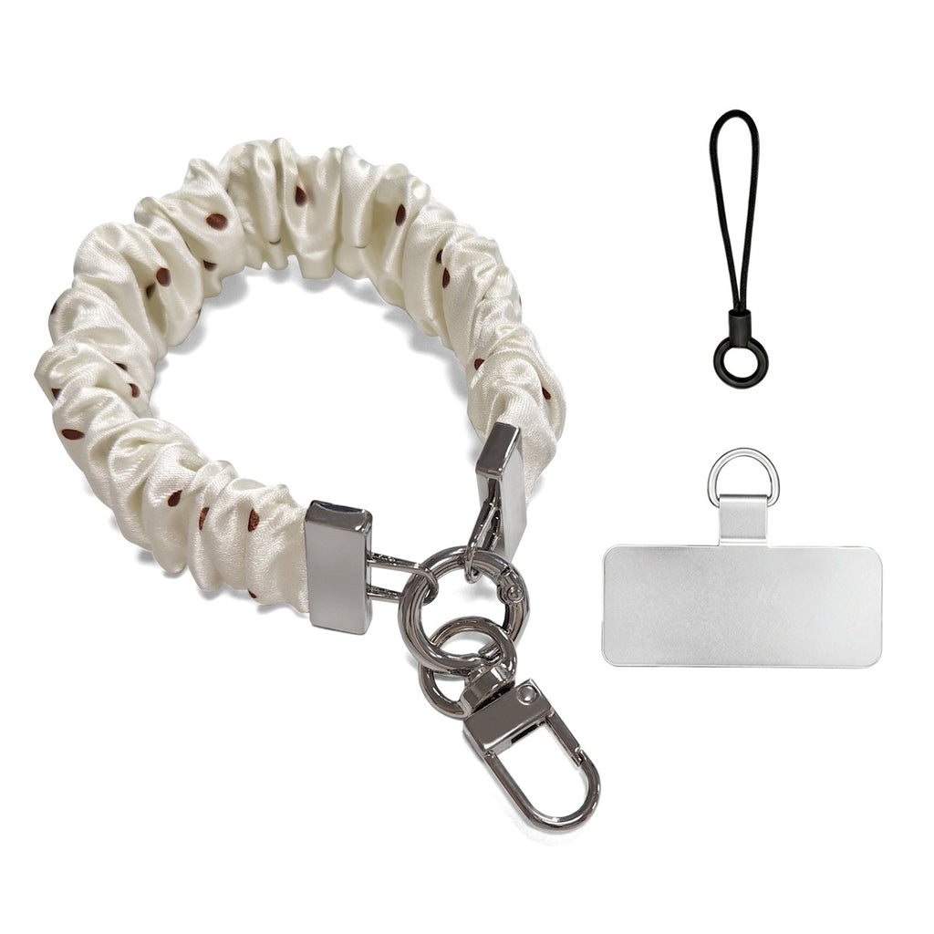 Scrunchie Wristlet Phone Lanyard With Clasp - MilkDot_S