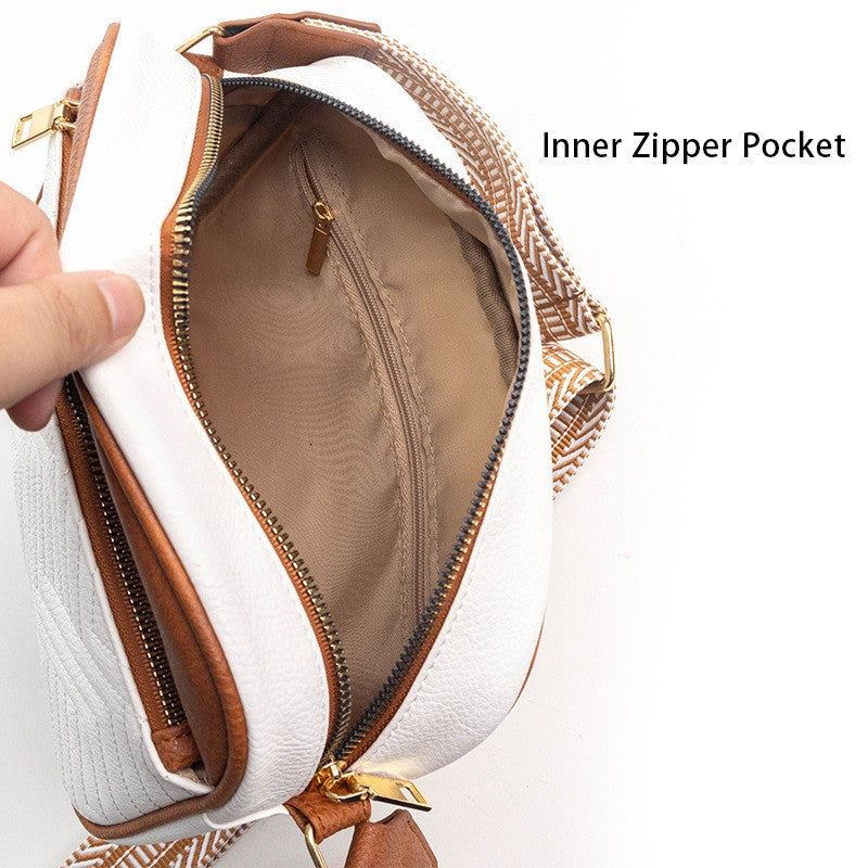 Quilted Chevron Camera Crossbody Bag