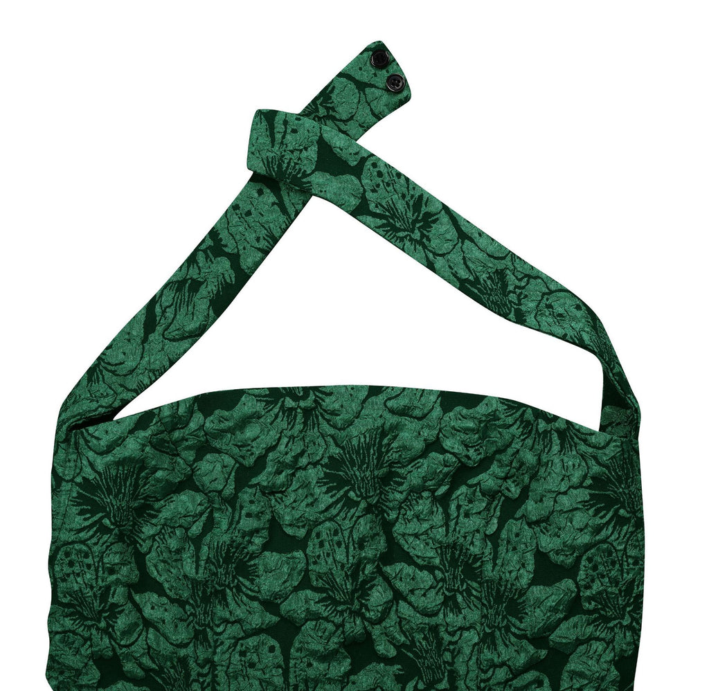 Backless Halter Flare Mini Party Dress - Green - 7