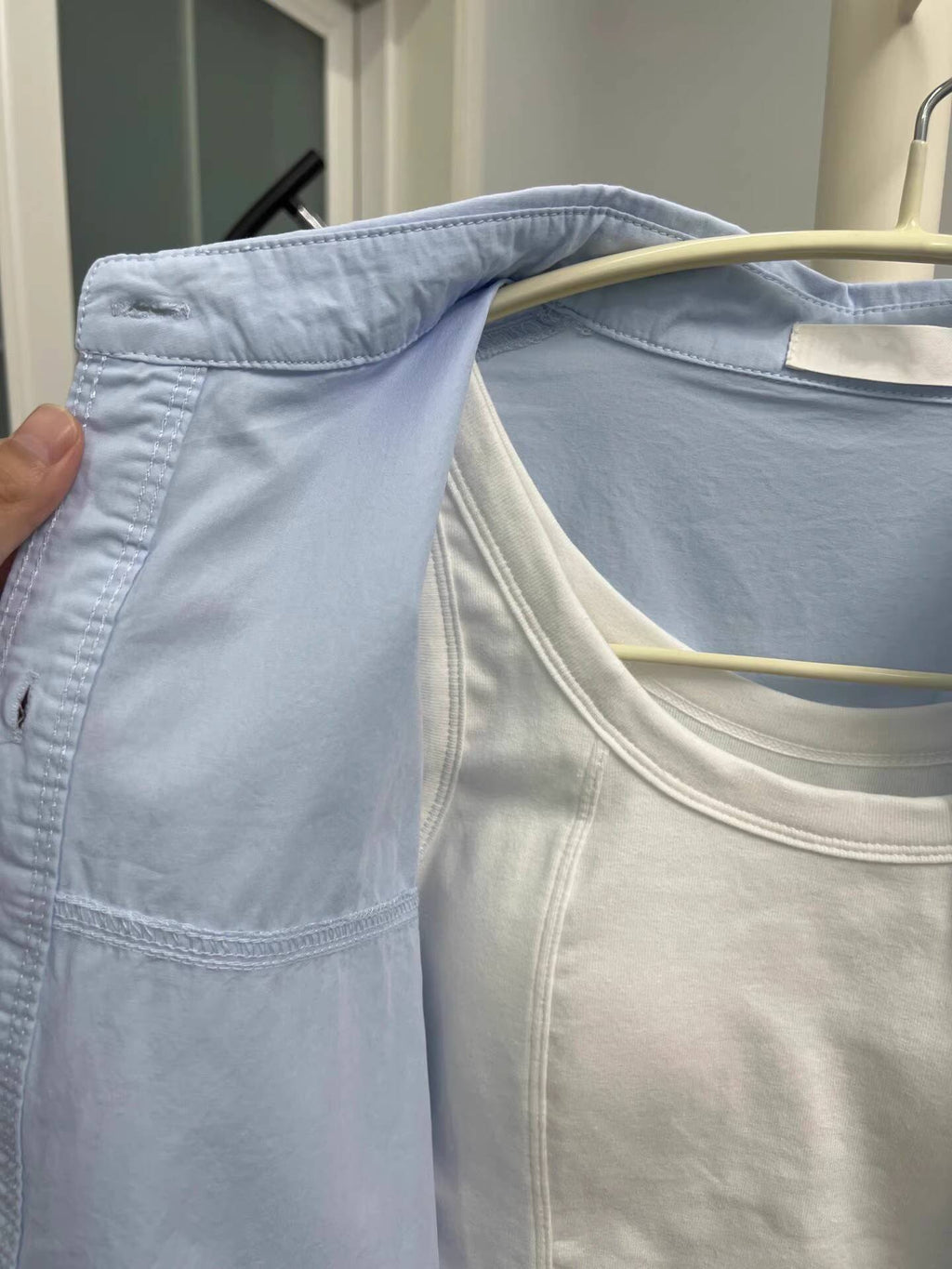 Oversized Drop Shoulder Button Back Shirt - blue - 8