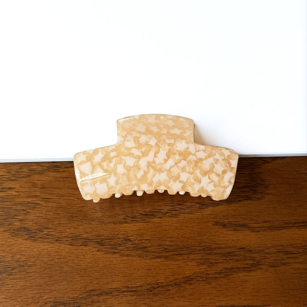 Chunky Marbled Hair Claw Clip for Updos - Apricot