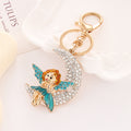 Rhinestone Moon Fairy Keychain Charm - Color_1