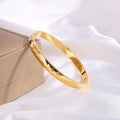 Faceted Diamond Cut Thin Bangle Bracelet - Gold