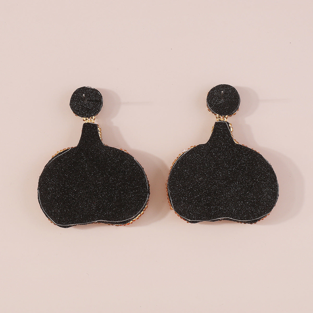 Beaded Halloween Fringe Statement Drop Earrings - Pumpkin - 3