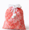 Christmas Tree Print Plush Drawstring Gift Bag - Pink