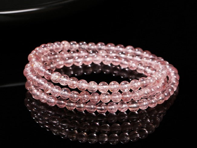 Rose Quartz Bead Wrap Bracelet - RoseQuartz - 7