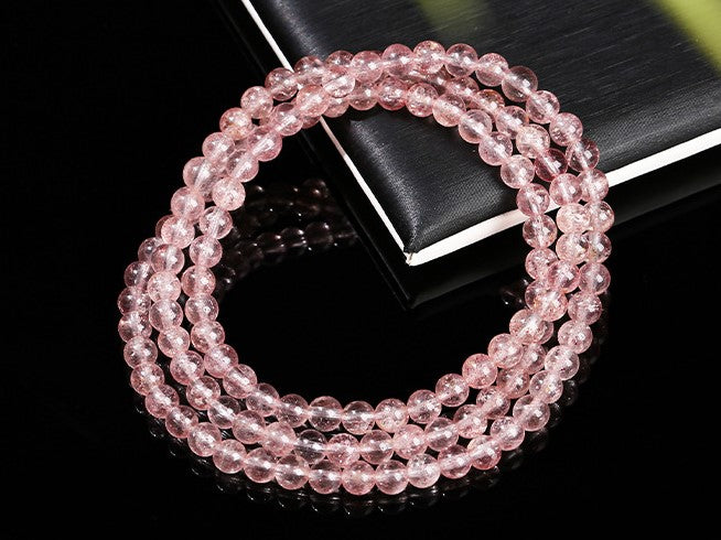 Rose Quartz Bead Wrap Bracelet - RoseQuartz - 8