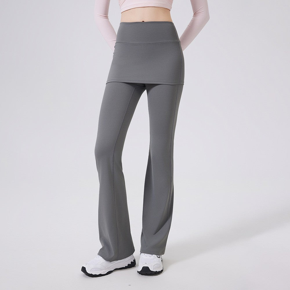 Ruched Skirted High Waist Flare Yoga Leggings