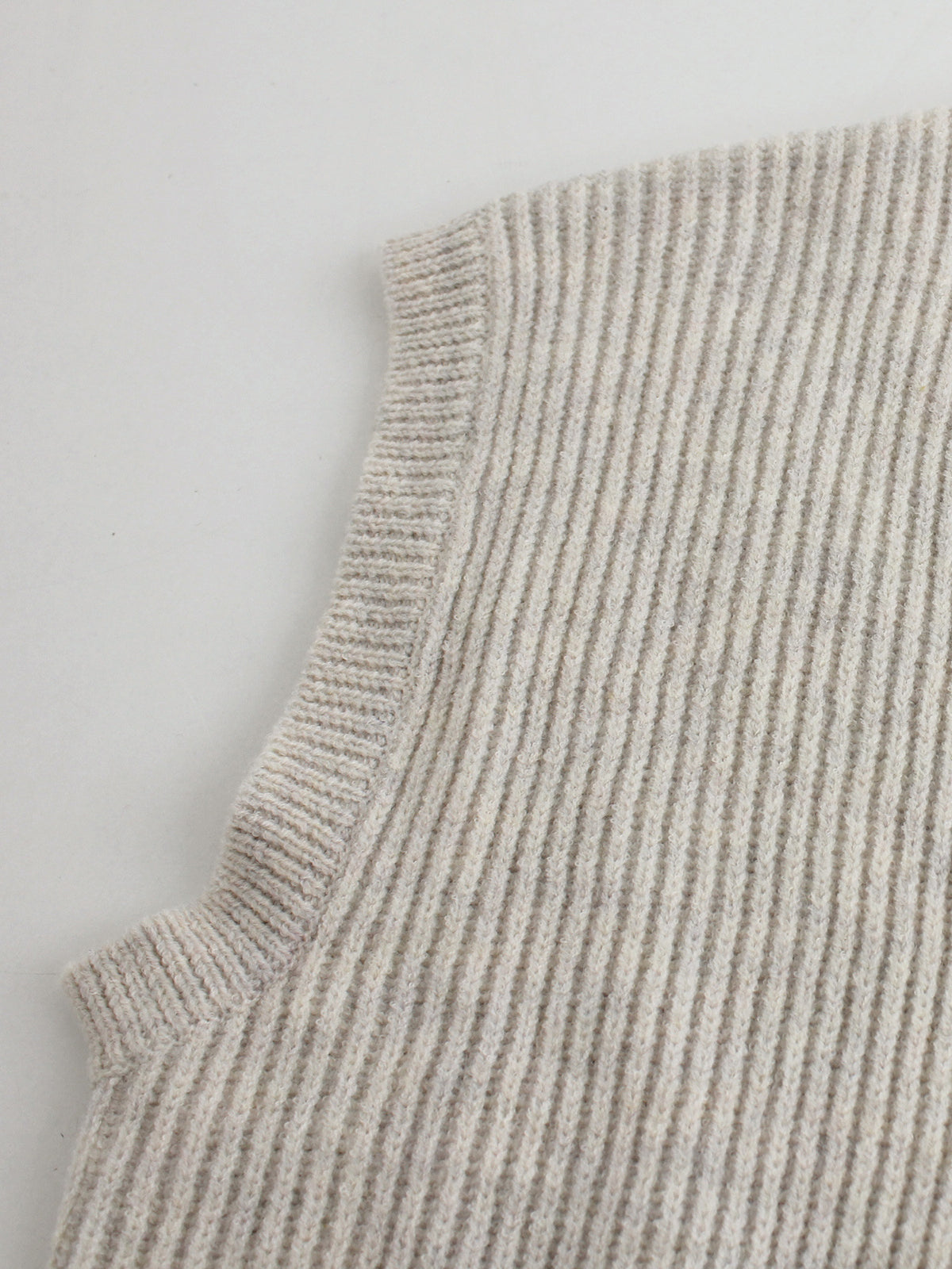Sleeveless Rib Knit Button Cardigan Vest - Apricot - 2