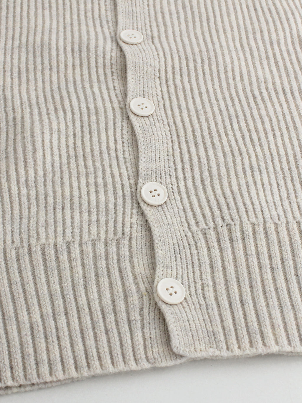 Sleeveless Rib Knit Button Cardigan Vest - Apricot - 3