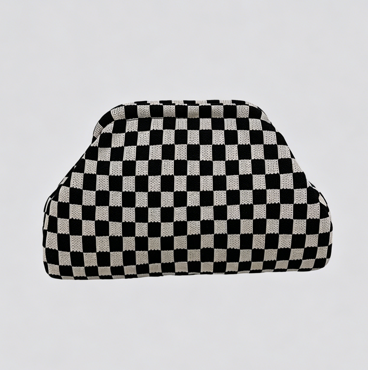 Patterned Knit Clutch Pouch Makeup Bag - GSBlack