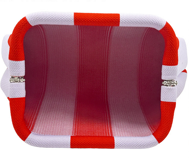 Patterned Knit Clutch Pouch Makeup Bag - Red - 2