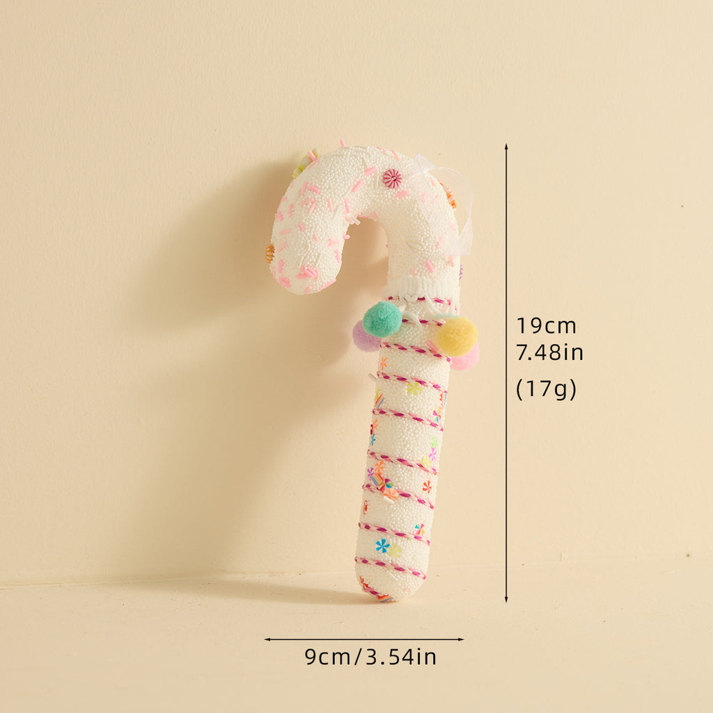 Candy Christmas Ornaments With Pom Poms and Sprinkles - C10