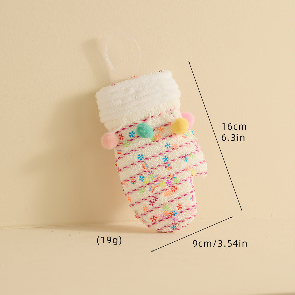 Candy Christmas Ornaments With Pom Poms and Sprinkles - C5