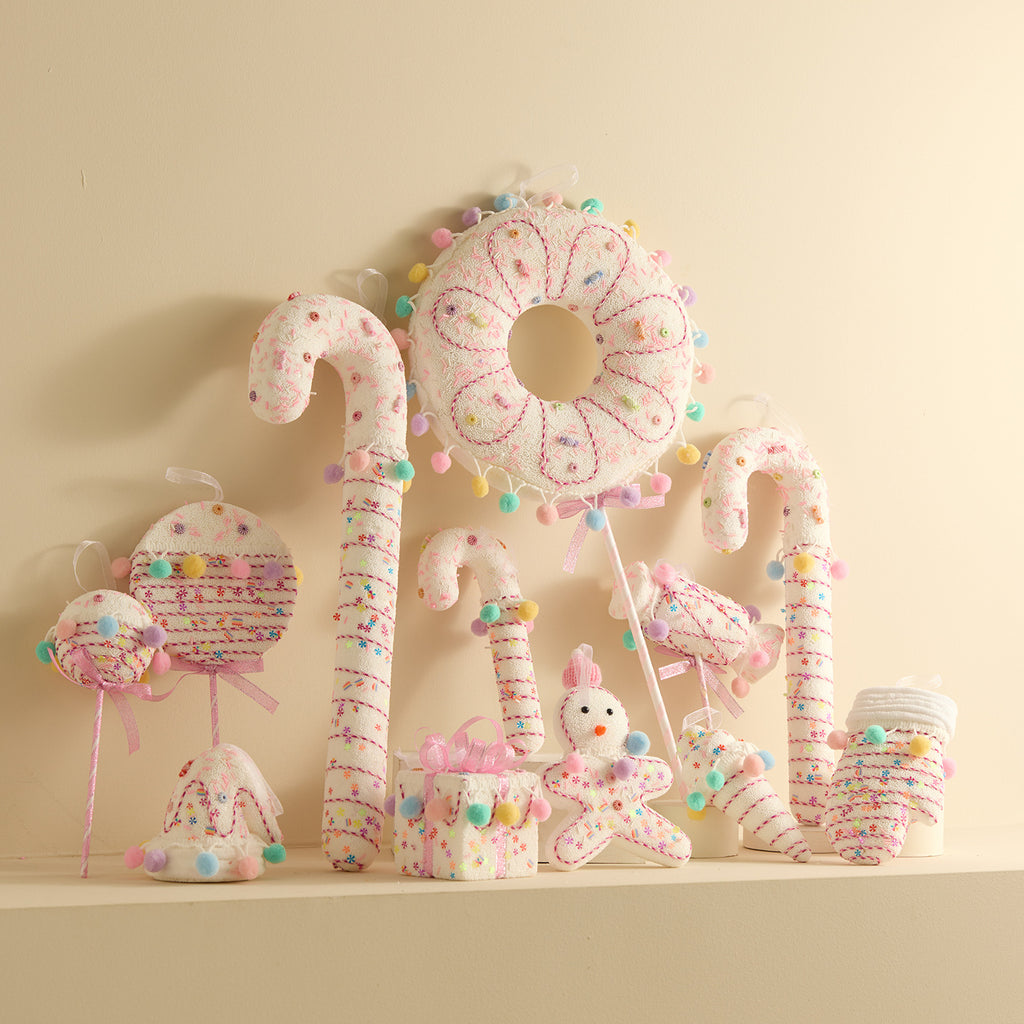 Candy Christmas Ornaments With Pom Poms and Sprinkles
