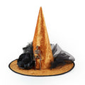 Skeleton Mesh Pointed Party Hat - Orange