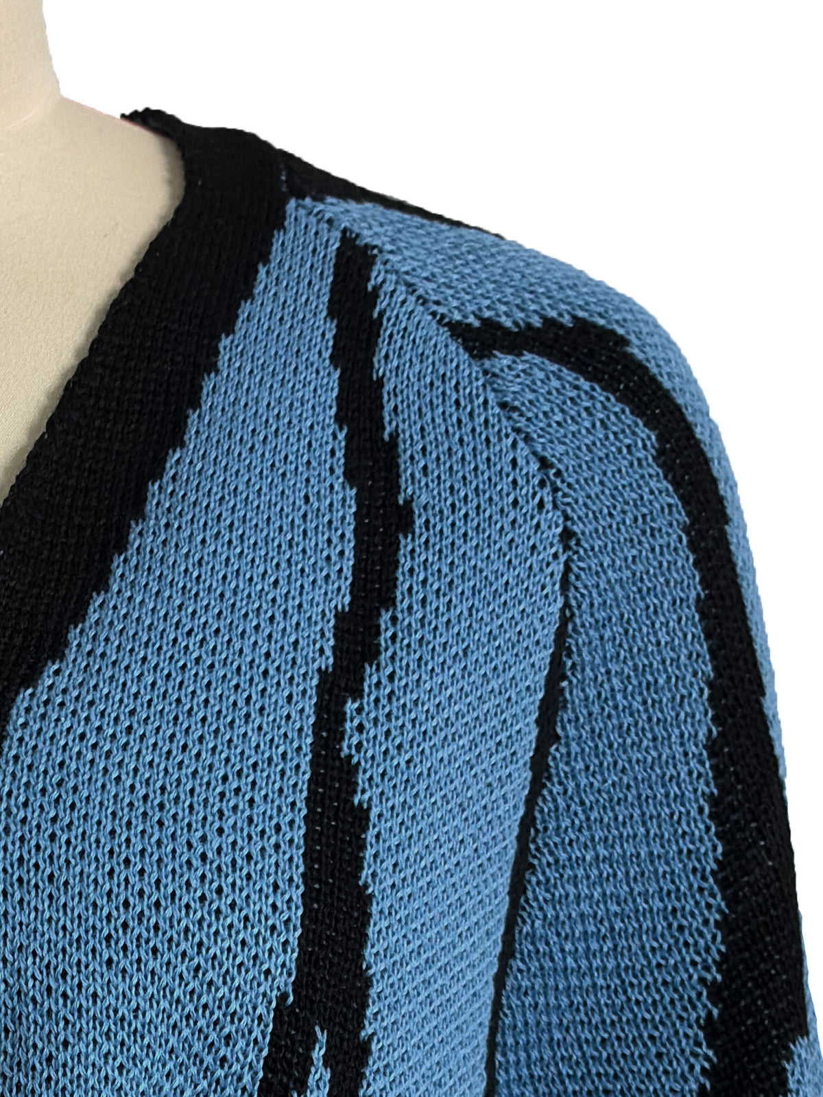 Butterfly Wing Batwing Knit Cardigan - Blue - 3