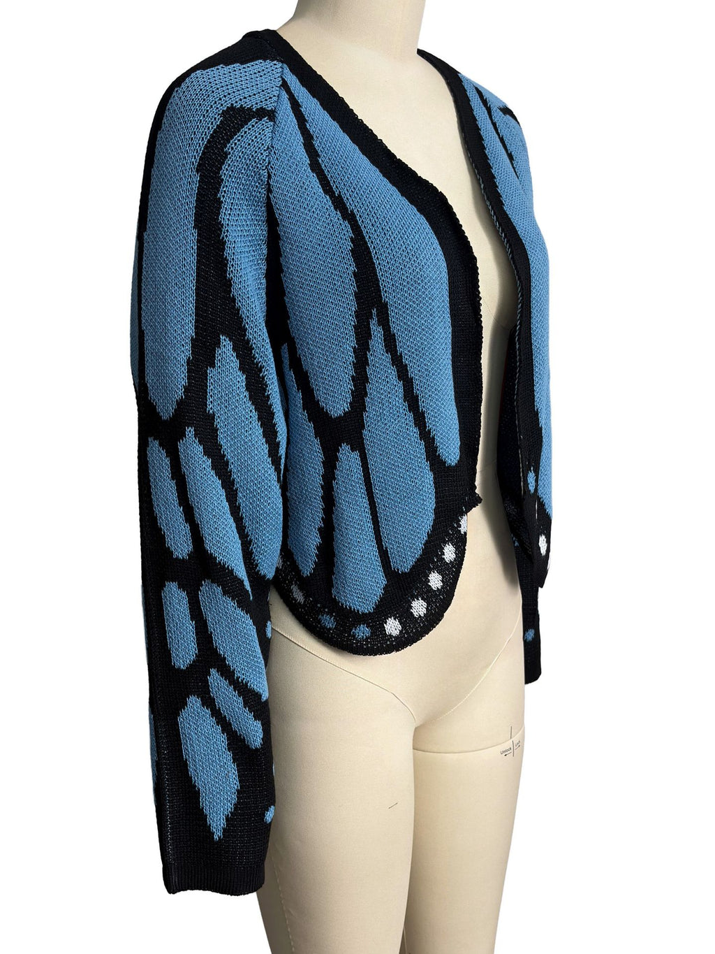 Butterfly Wing Batwing Knit Cardigan - Blue - 6