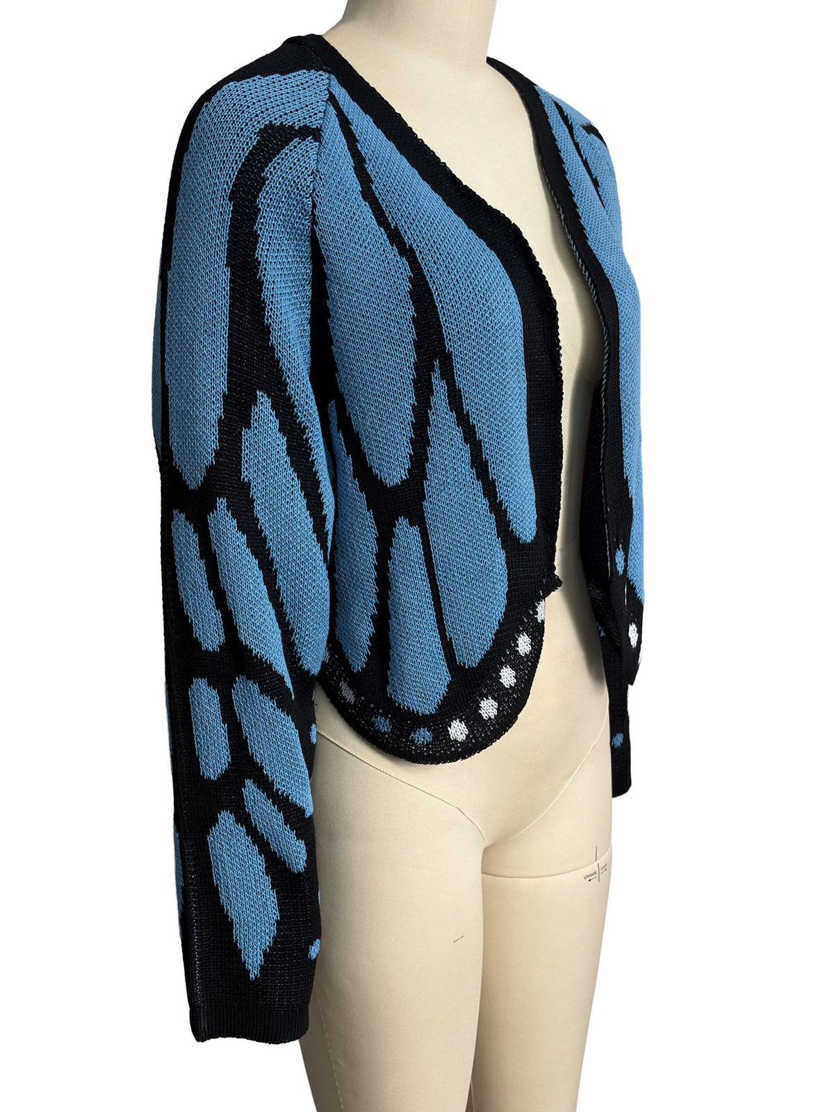 Butterfly Wing Batwing Knit Cardigan - Blue - 6