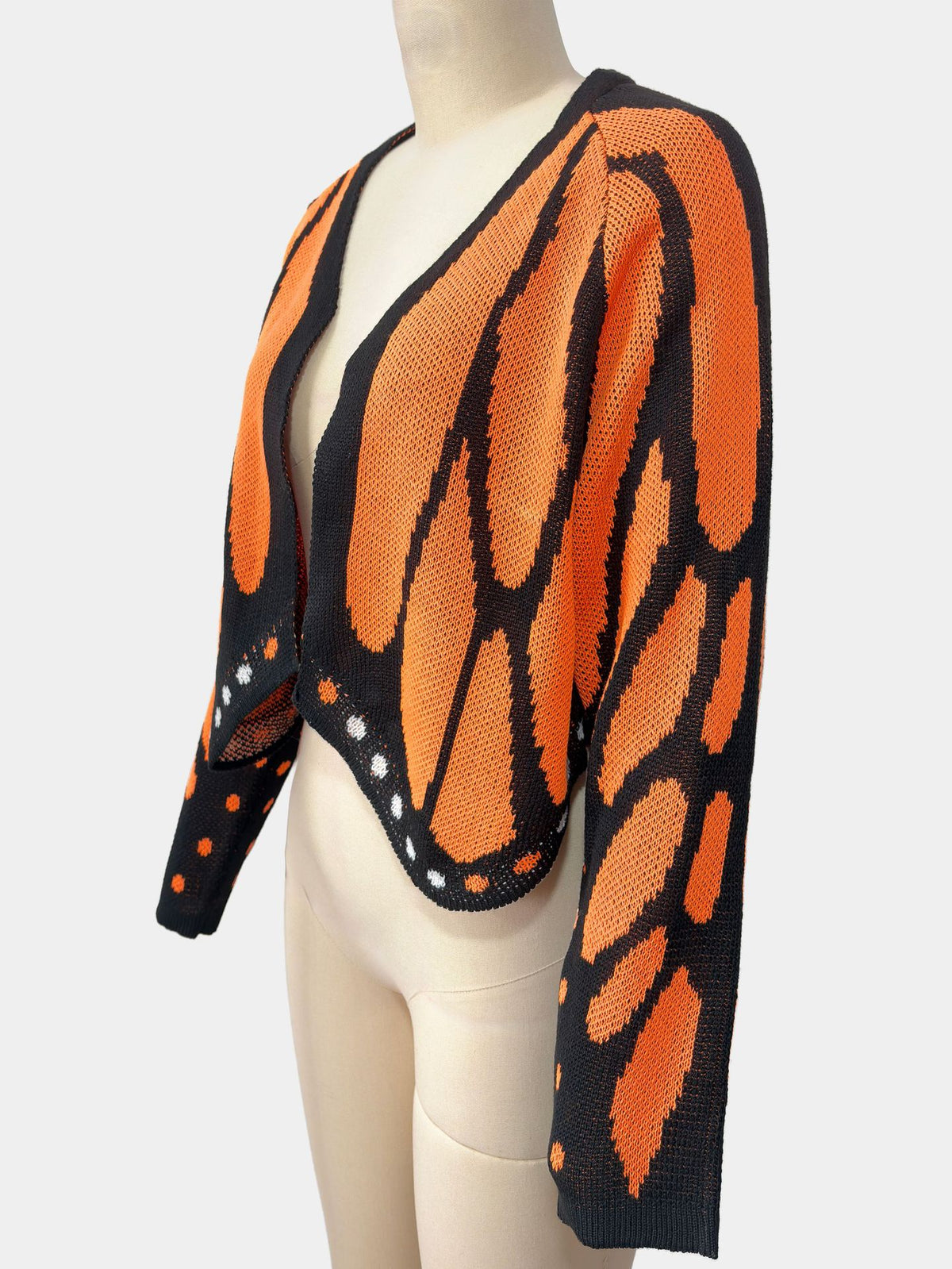 Butterfly Wing Batwing Knit Cardigan - Orange - 5
