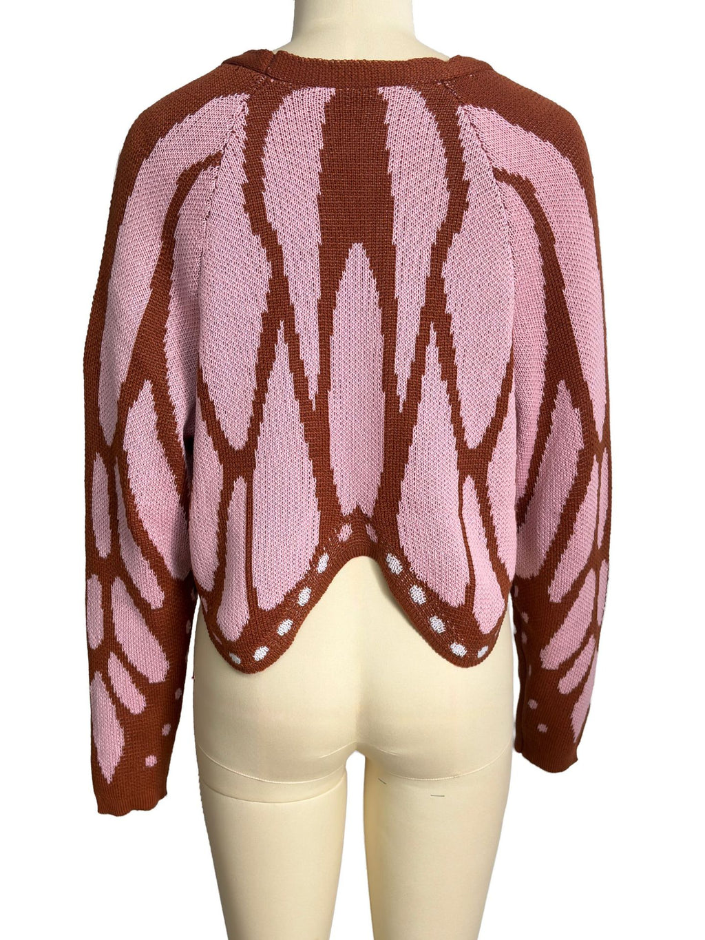 Butterfly Wing Batwing Knit Cardigan - Pink - 4