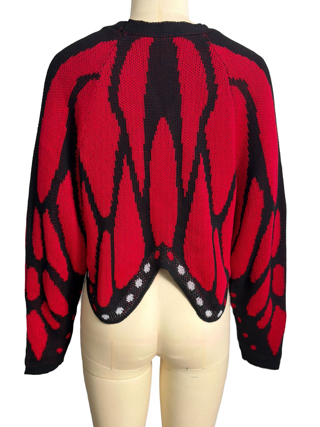 Butterfly Wing Batwing Knit Cardigan - Red - 4