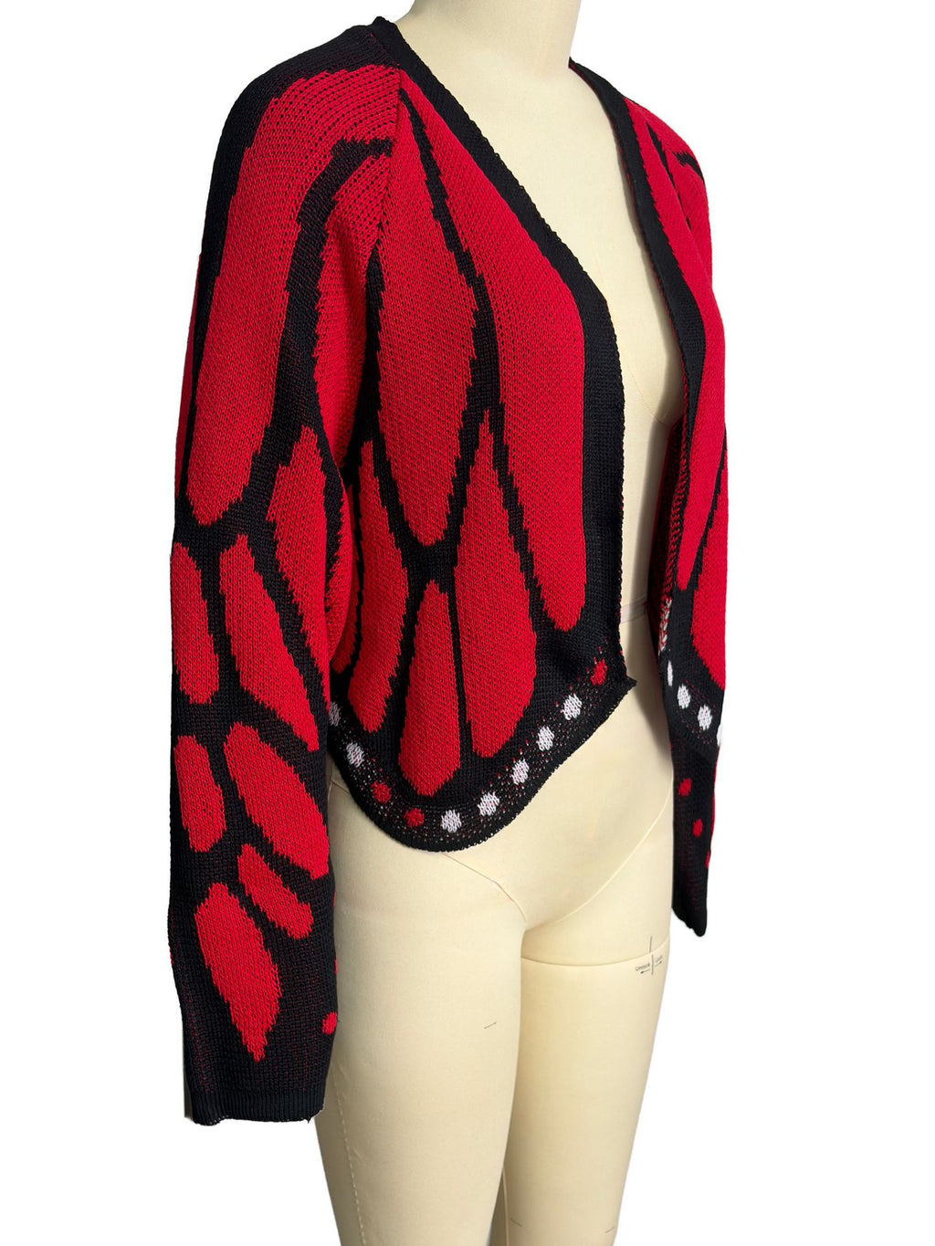 Butterfly Wing Batwing Knit Cardigan - Red - 5