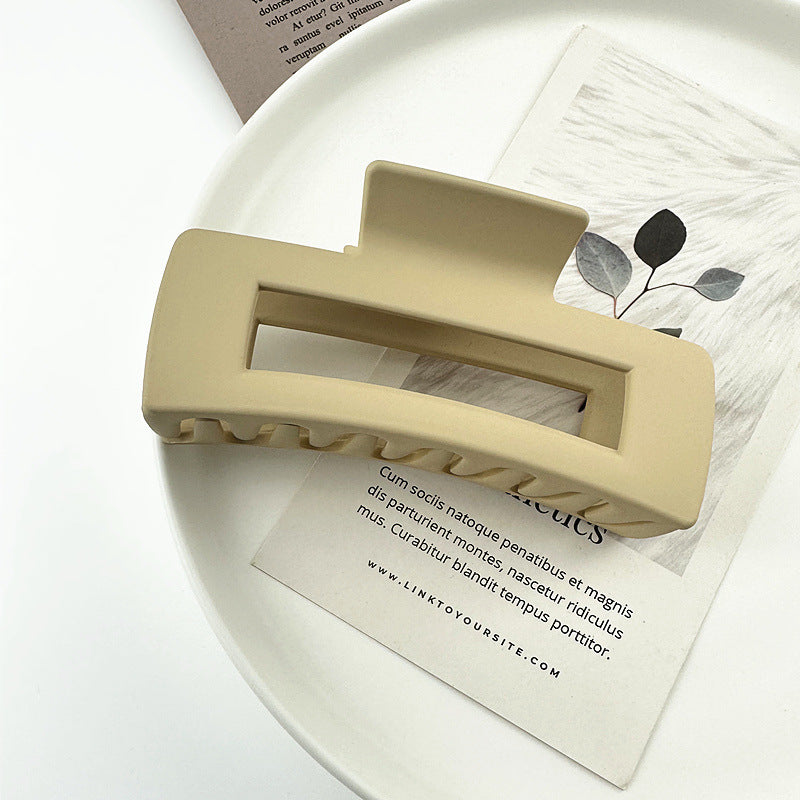 Matte Rectangle Hollow Claw Clip - ApricotYellow