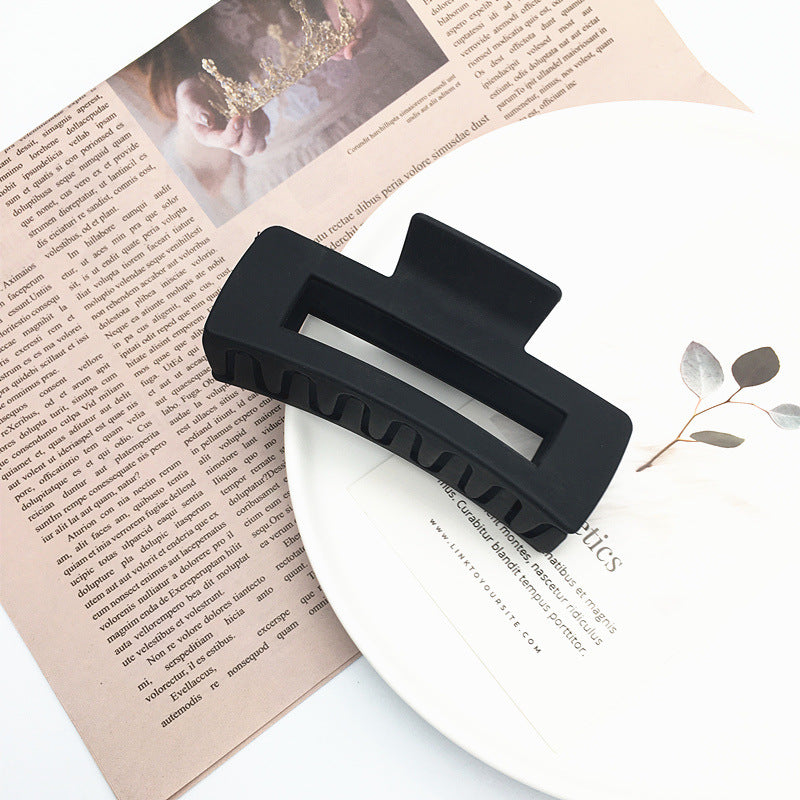 Matte Rectangle Hollow Claw Clip - Black