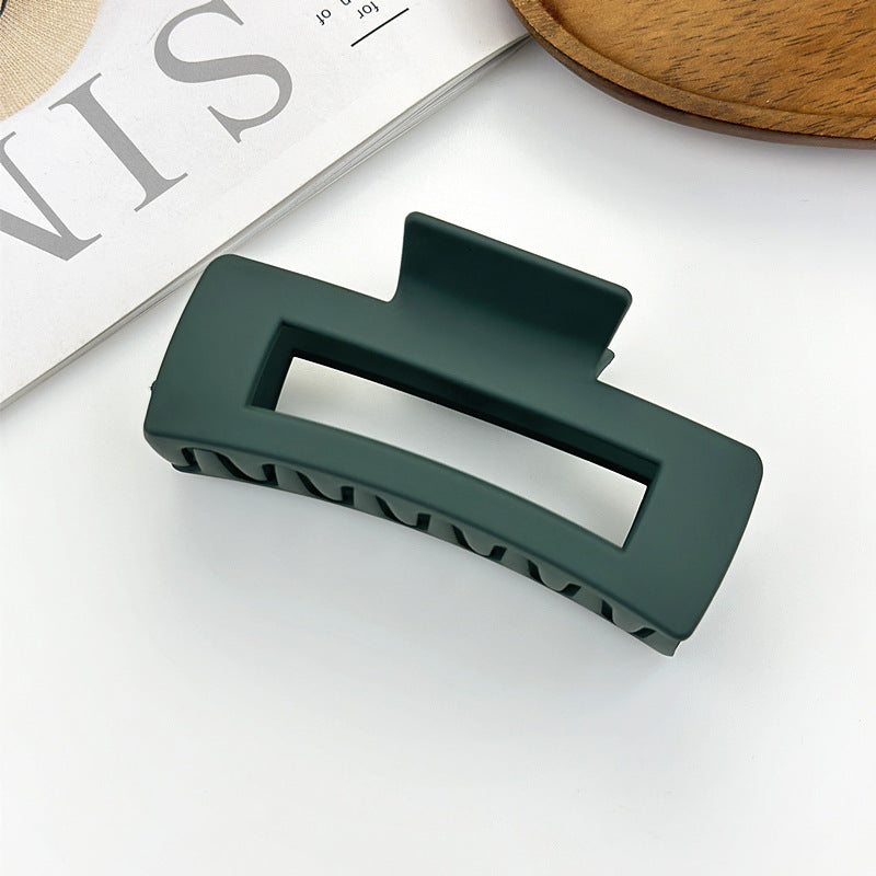 Matte Rectangle Hollow Claw Clip - DarkGreen