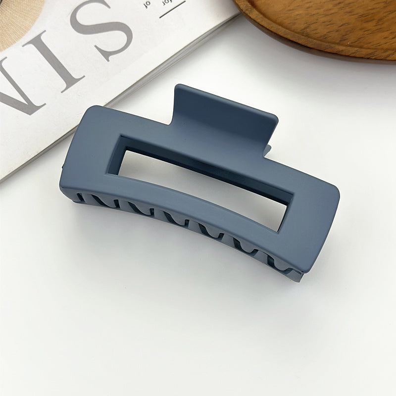 Matte Rectangle Hollow Claw Clip - Grey