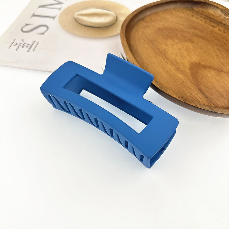 Matte Rectangle Hollow Claw Clip - LakeBlue